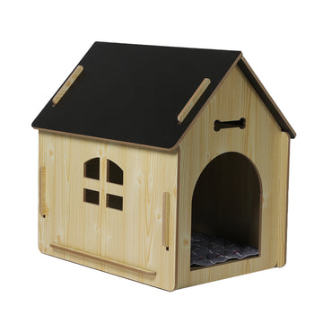 Wooden Dog House Pet Kennel Timber Indoor Cabin Large Oak L PaWz